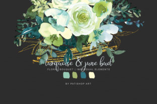 Download Watercolor Turquoise & June Bud Bouquet - June Collection