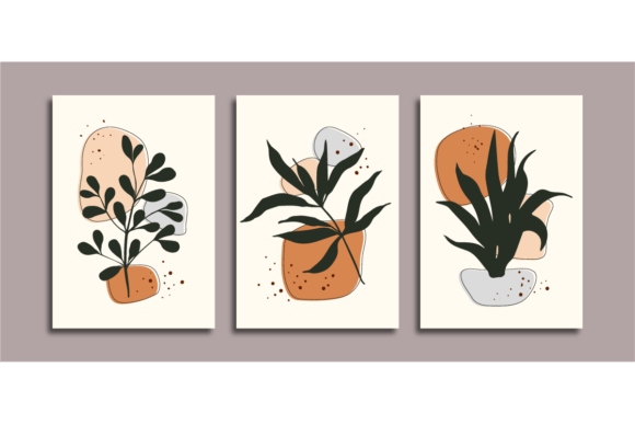 Download Hand Drawn Palm Leaves and Weeds WallArt - Wallart Collection